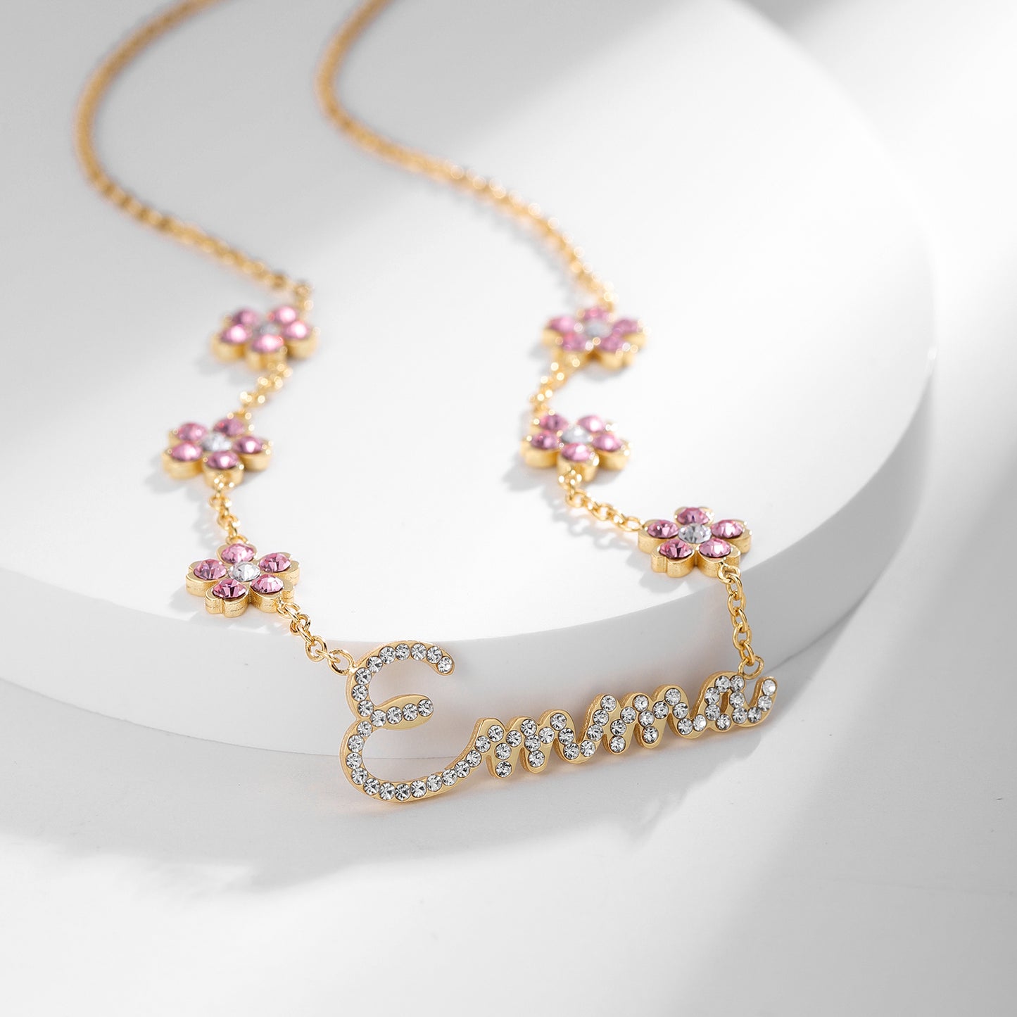 Blumen Zirconia Namens Halskette