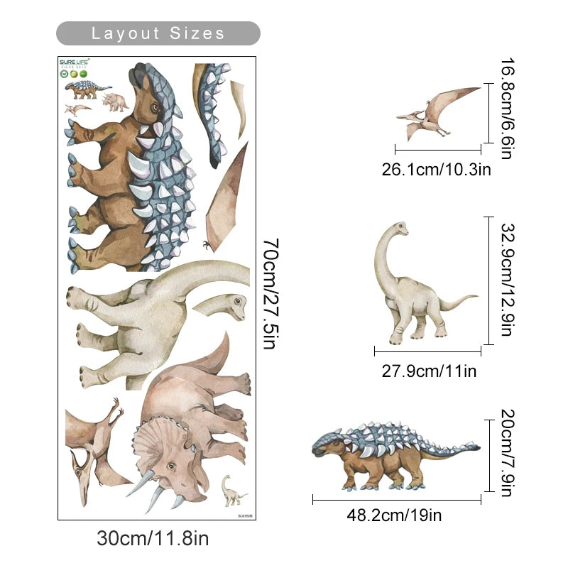 Dinosaurier Vulkan Landschaft Wandtattoo
