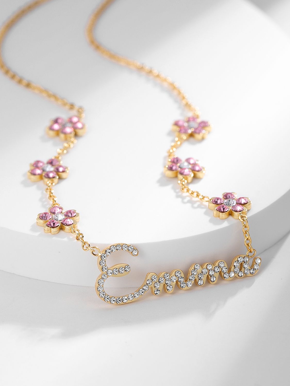 Blumen Zirconia Namens Halskette