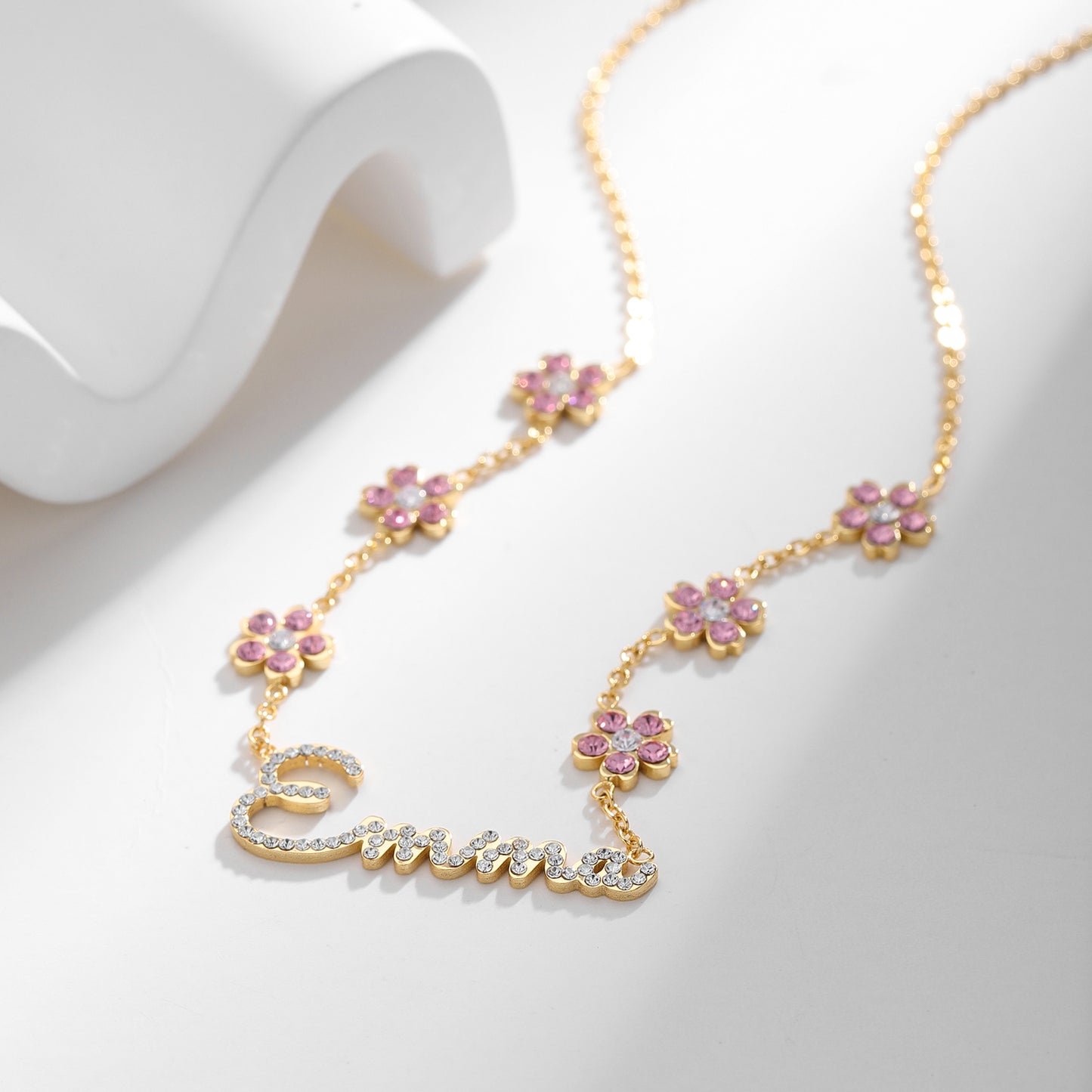 Blumen Zirconia Namens Halskette