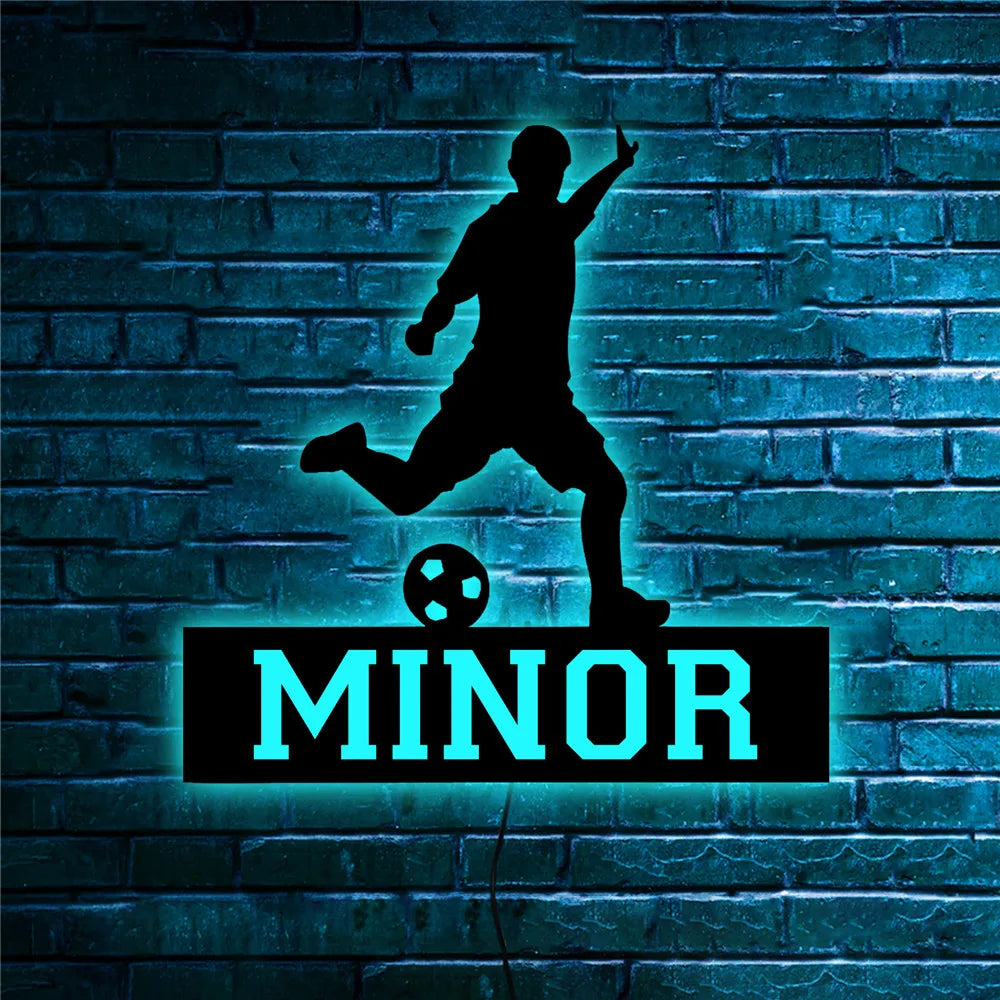 Personalisierte Lampe Fussballspieler