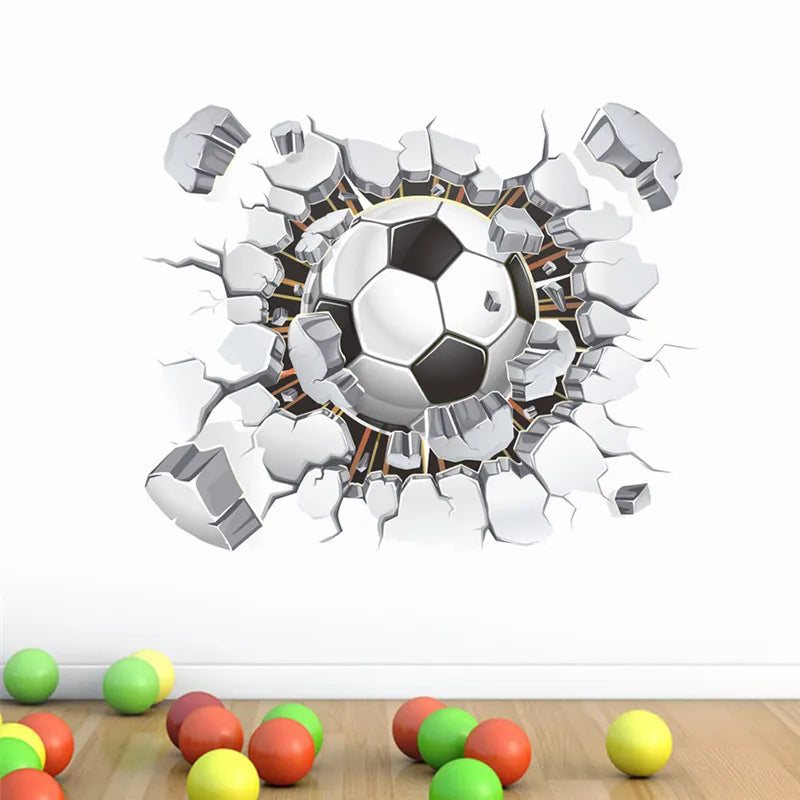 3D Fussball Wandtattoo