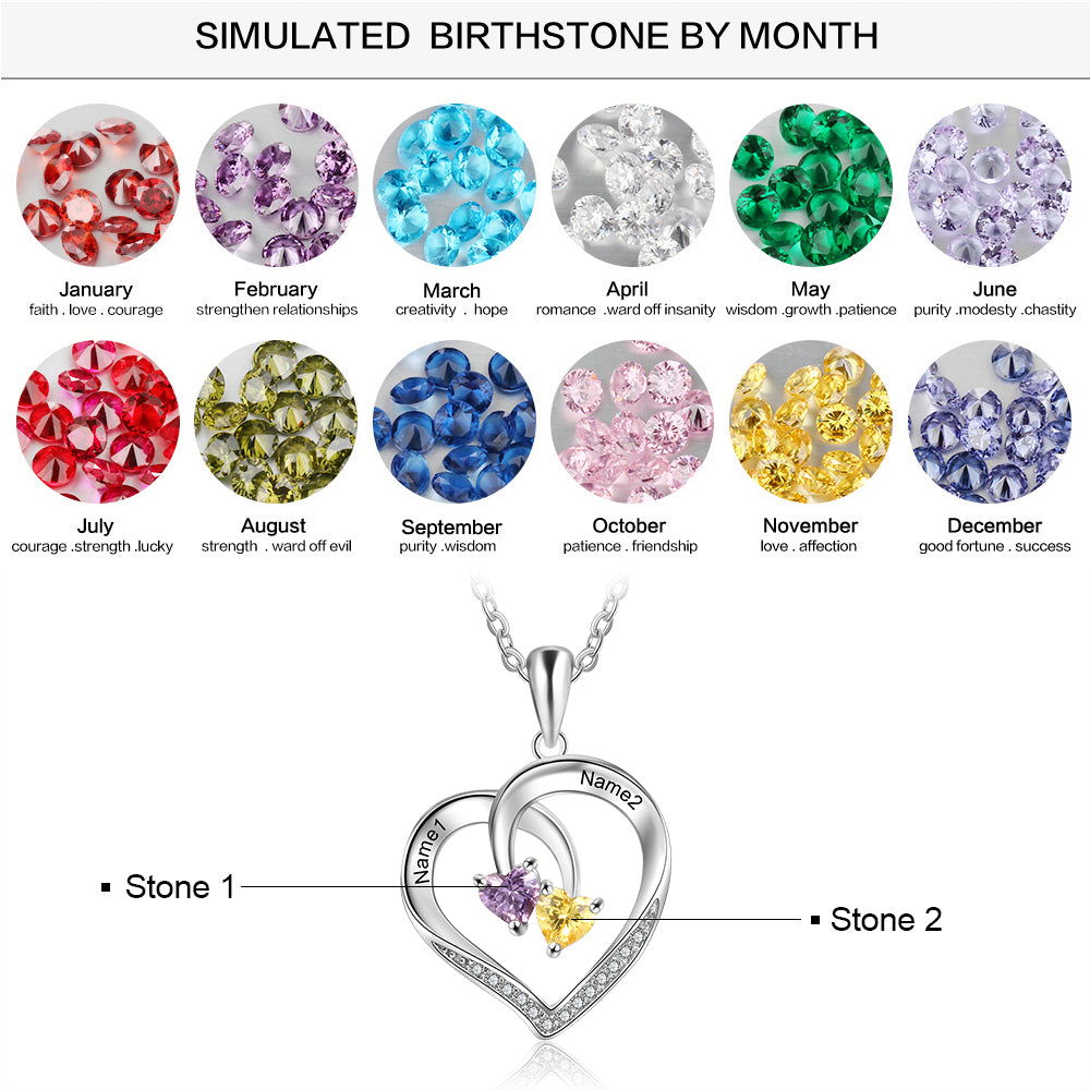 Silber Zirconia Namenskette Geburtssteine
