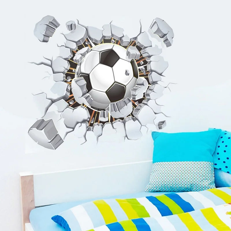 3D Fussball Wandtattoo
