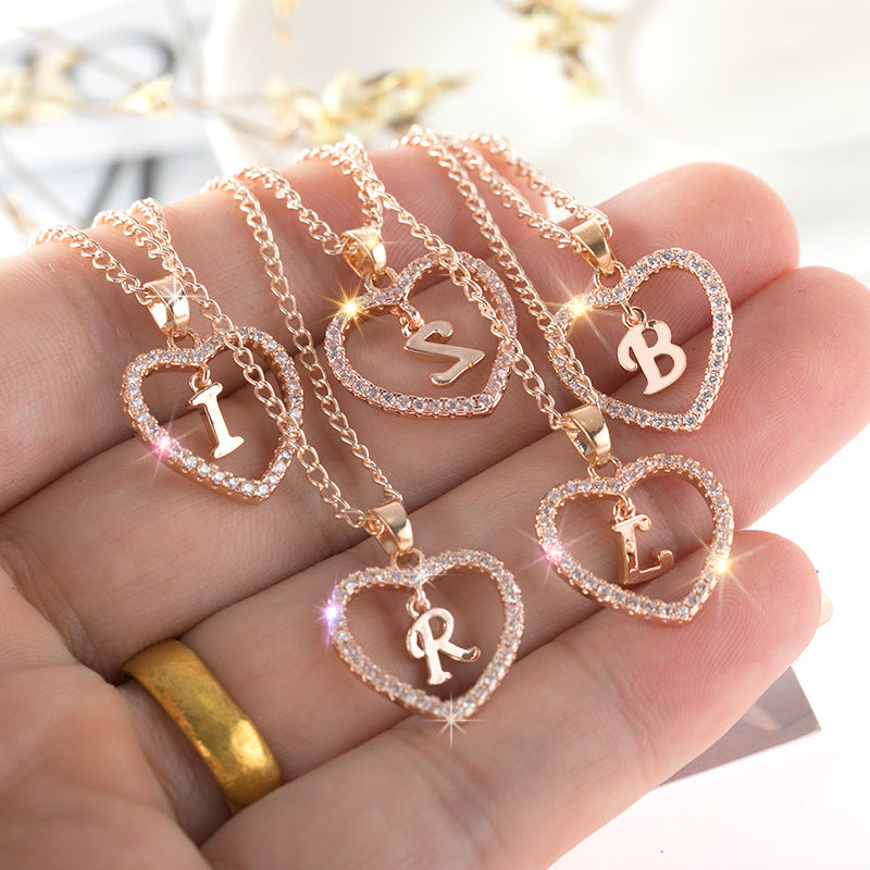 Zirconia Herz Buchstaben Kette