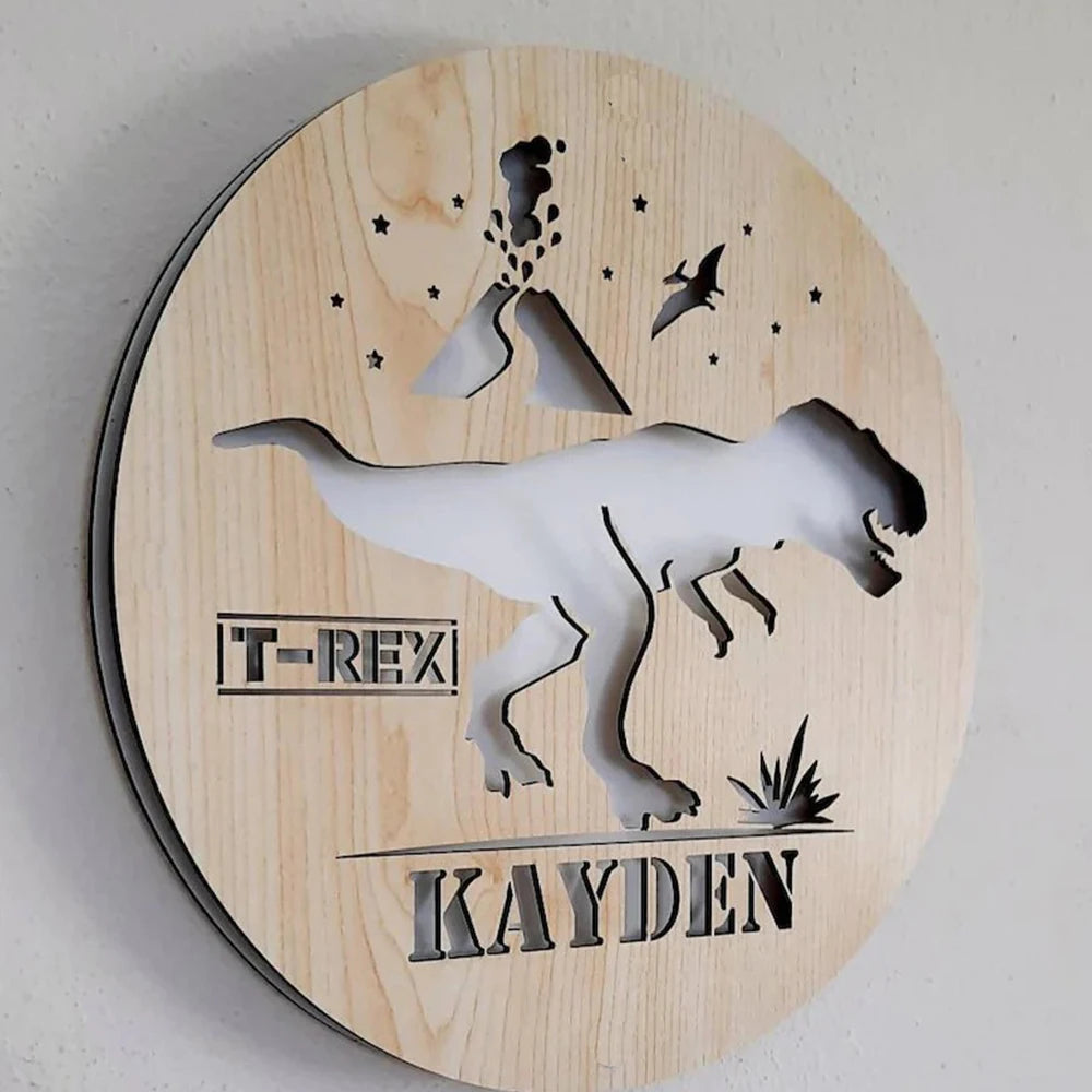 Personalisierte Lampe Dinosaurier T-Rex