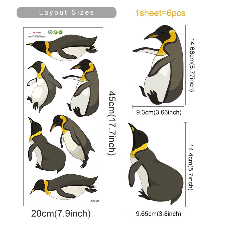 Pinguin Rolle Wandtattoo
