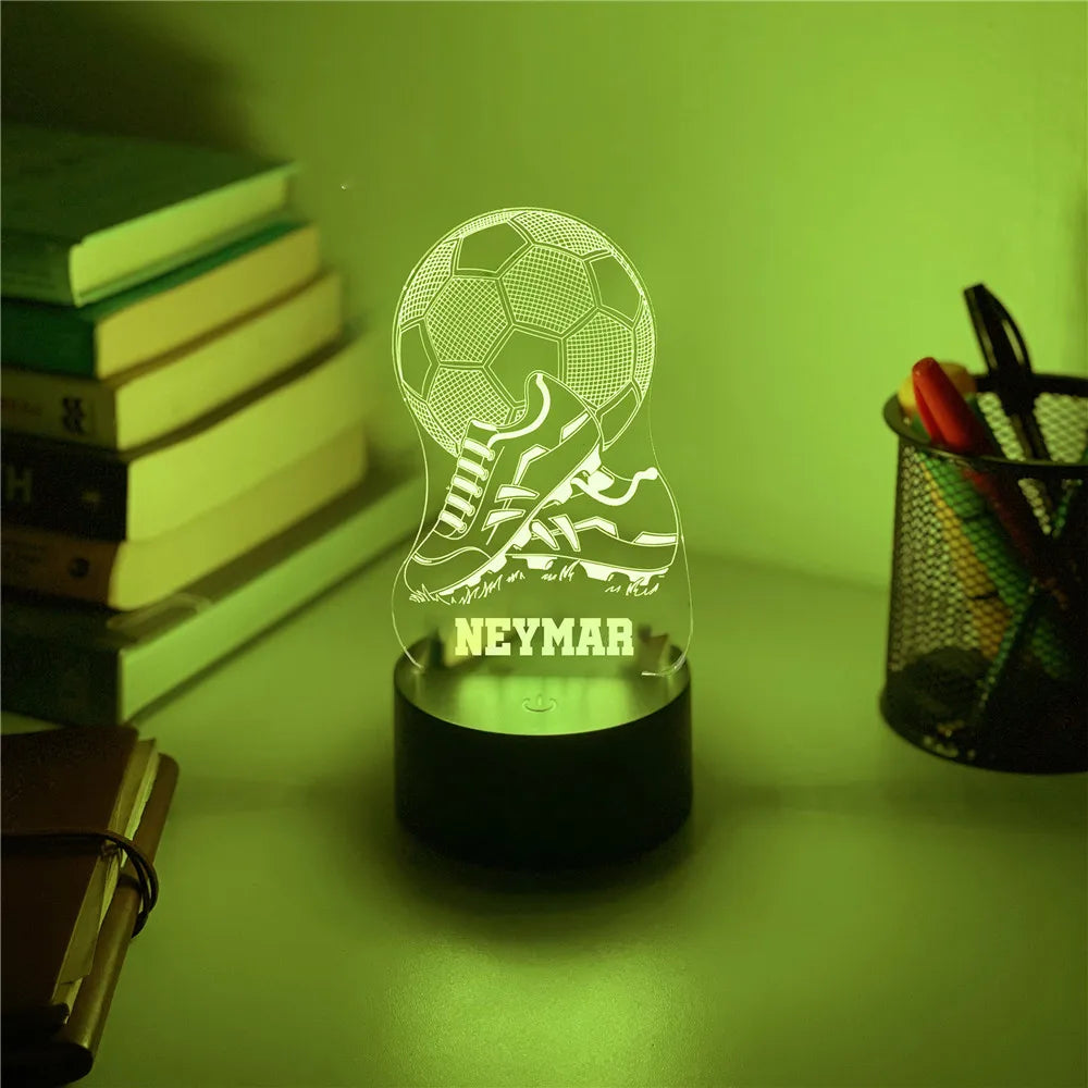 Personalisierte Lampe Fussball mit Fussballschuh