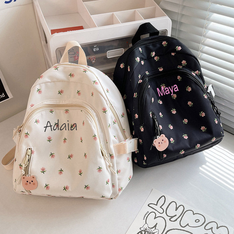 Schulrucksack personalisierbar Blumen