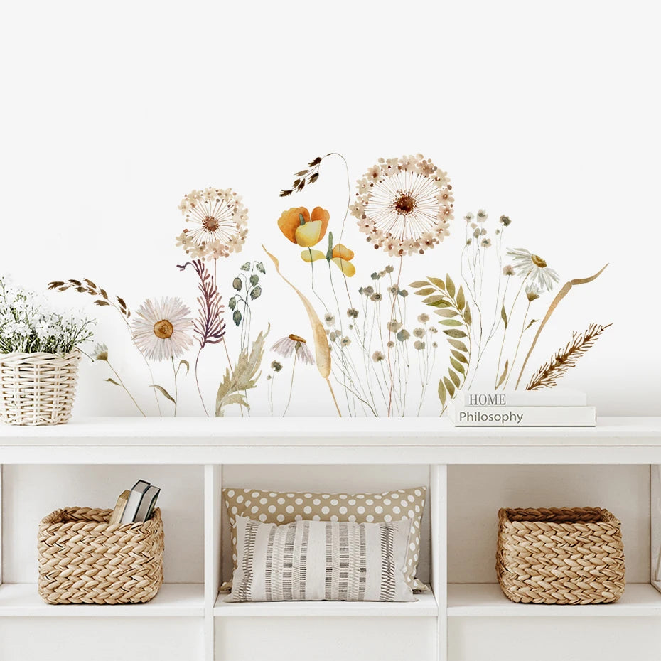 Pflanzen und Blumenwiese Wandtattoo