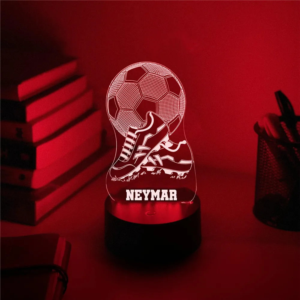Personalisierte Lampe Fussball mit Fussballschuh