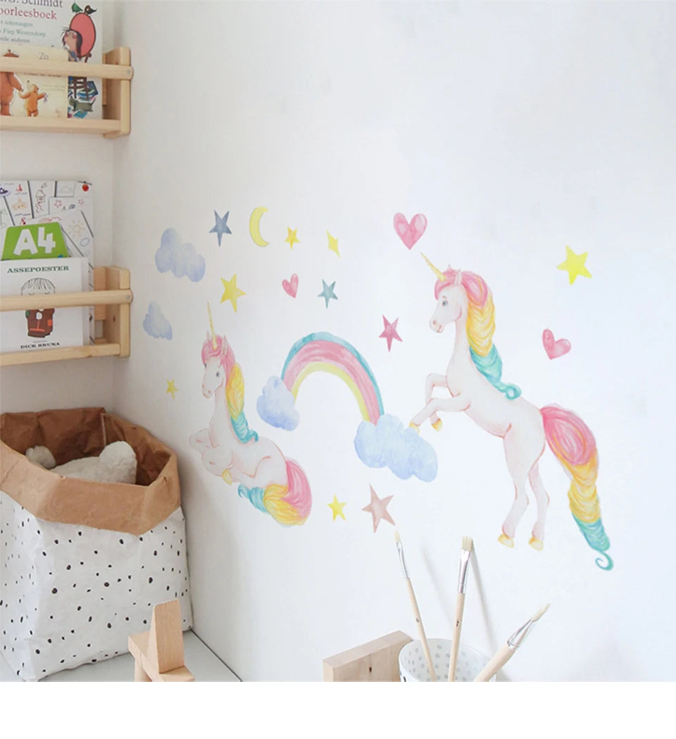 Einhorn Regenbogen Wandtattoo