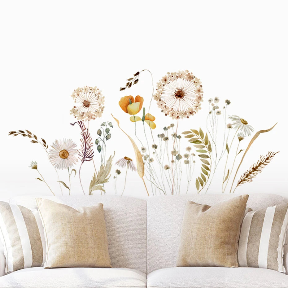 Pflanzen und Blumenwiese Wandtattoo