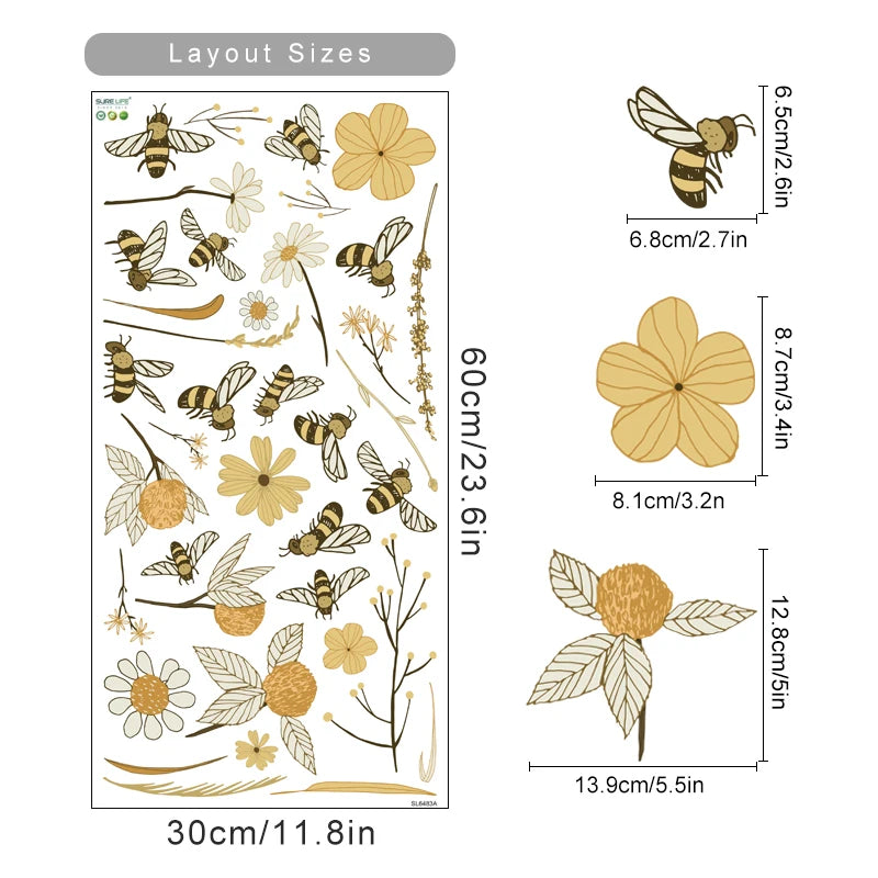 Bienen und Blumen Wandtattoo