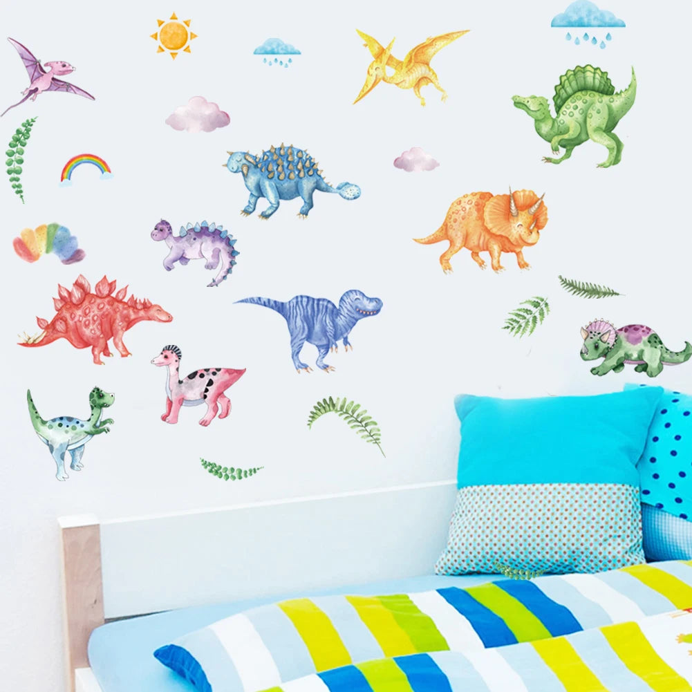 Bunte Dinosaurier Wandtattoo