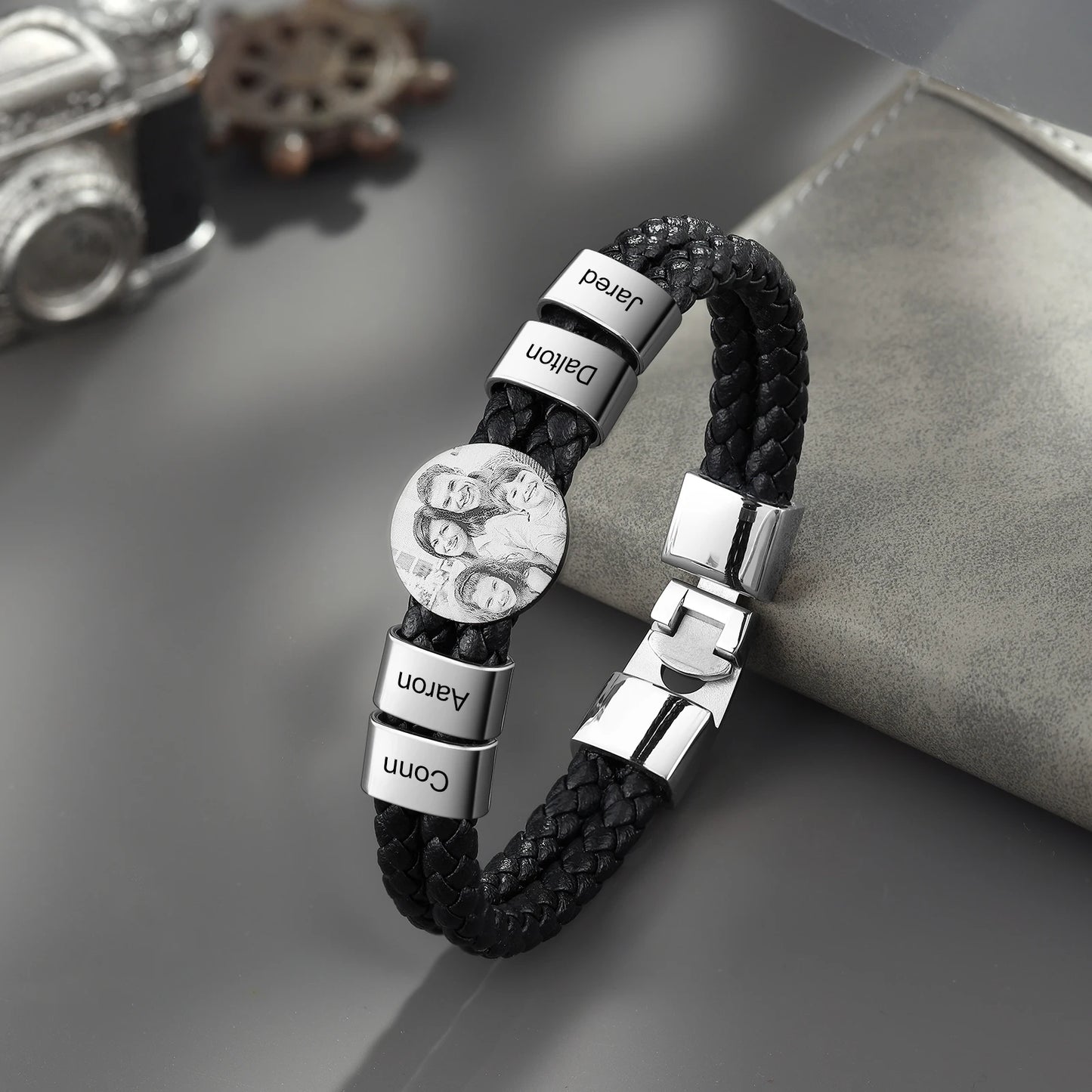 Name / Foto Leder Armband
