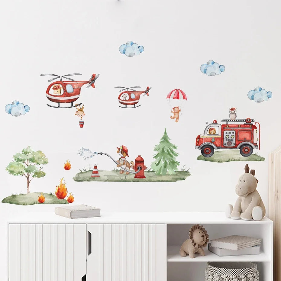 Die Tier Feuerwehr Wandtattoo