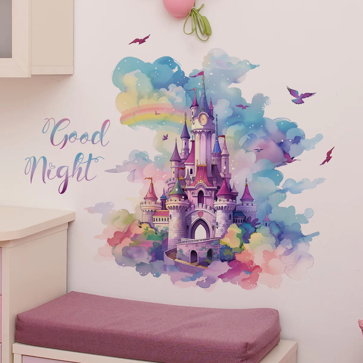 Buntes Traum Schloss Wandtattoo