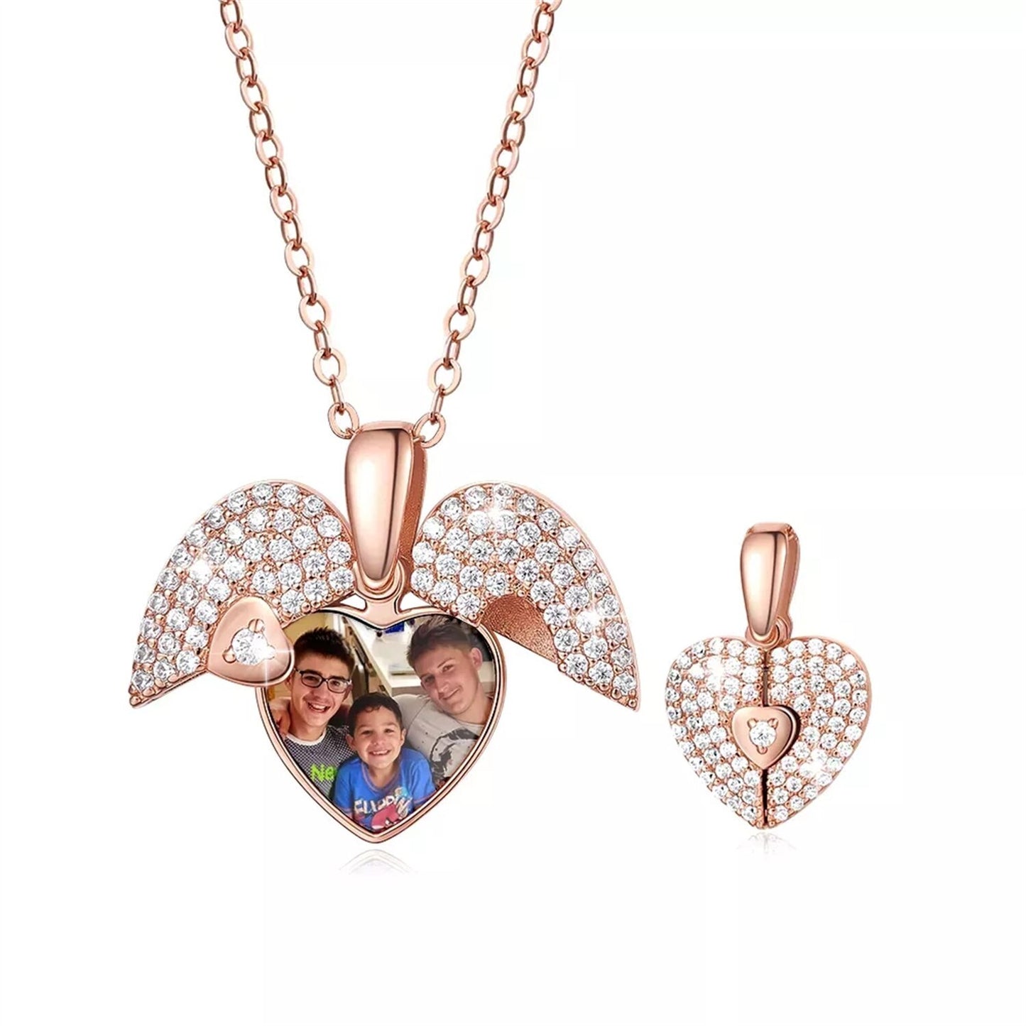 Foto im Herzen Zirconia Kette
