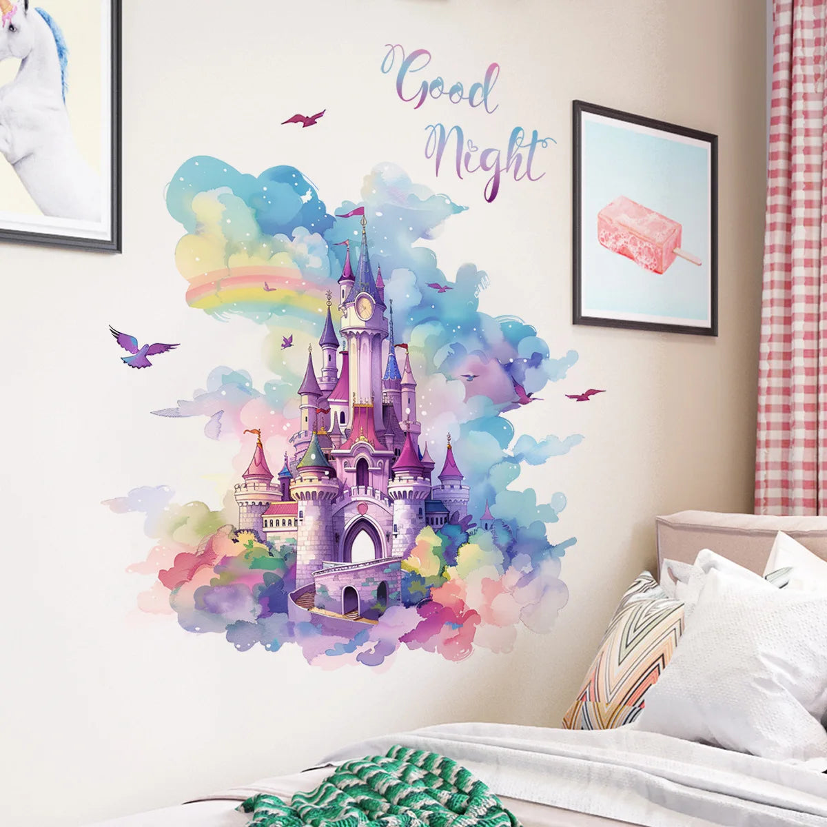 Buntes Traum Schloss Wandtattoo