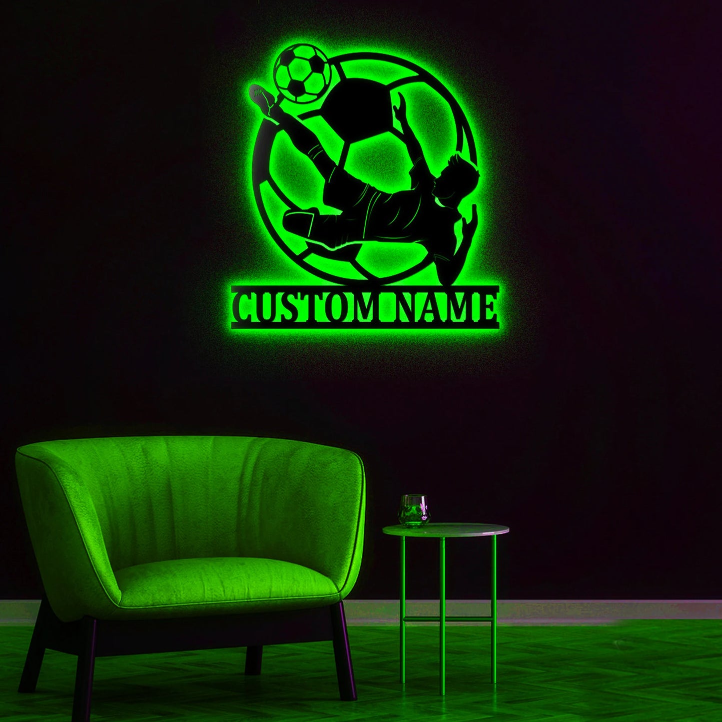 Personalisierte Metall Lampe Fussball