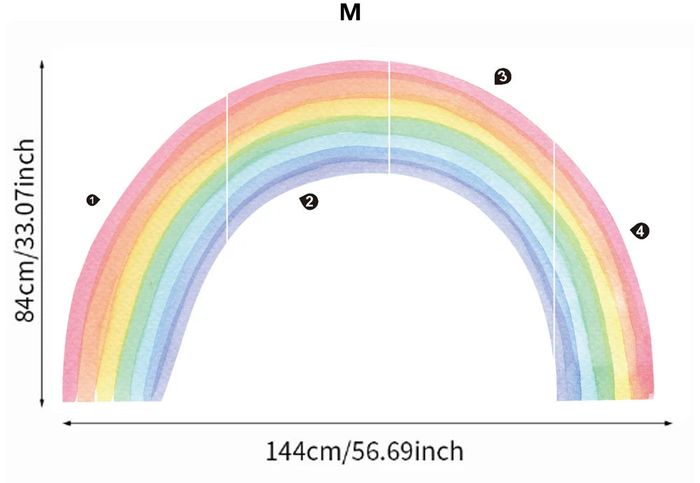 Grosser Regenbogen Aquarell Wandtattoo