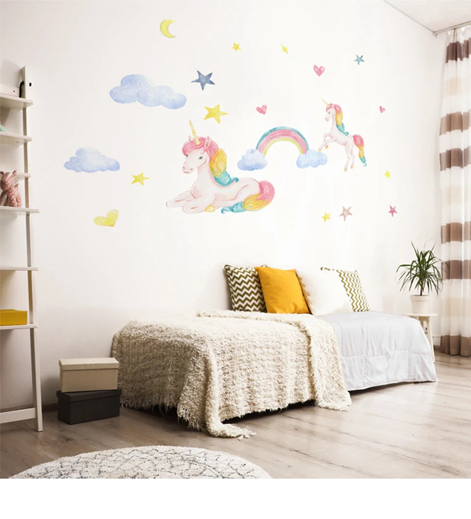 Einhorn Regenbogen Wandtattoo