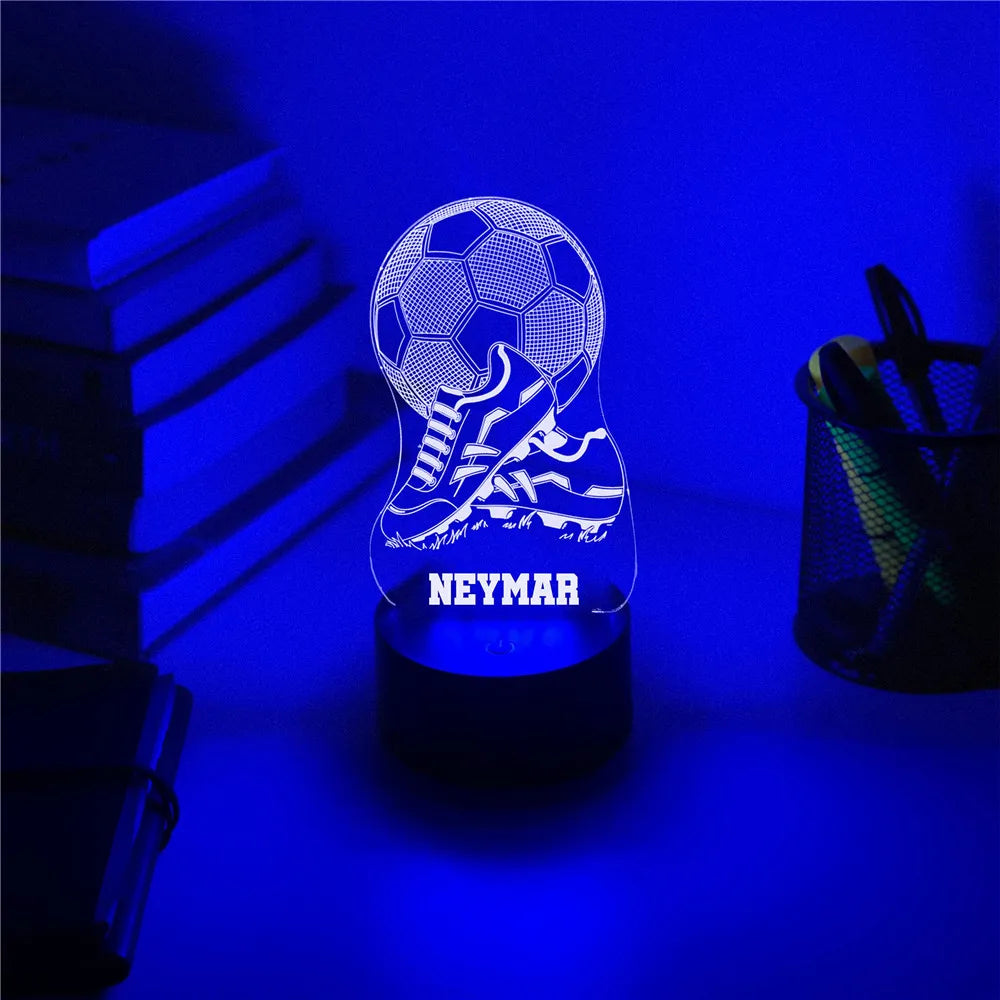 Personalisierte Lampe Fussball mit Fussballschuh