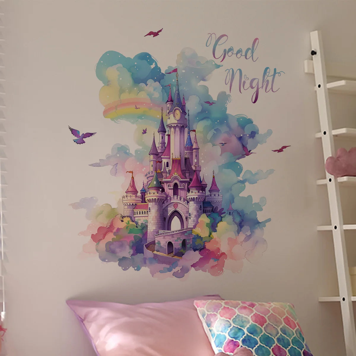 Buntes Traum Schloss Wandtattoo