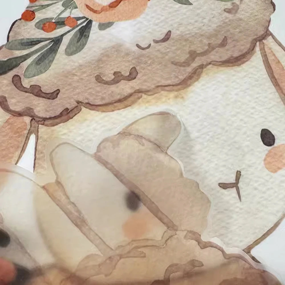 Süsse Waldtiere Pilzhaus Aquarell Wandtattoo