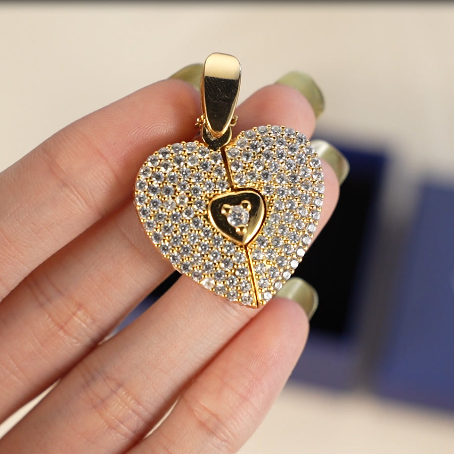 Foto im Herzen Zirconia Kette
