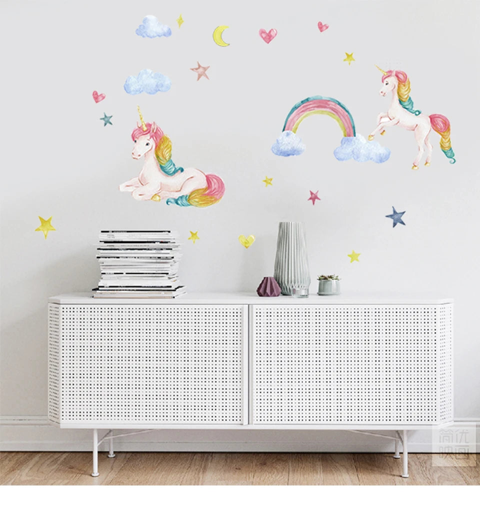 Einhorn Regenbogen Wandtattoo