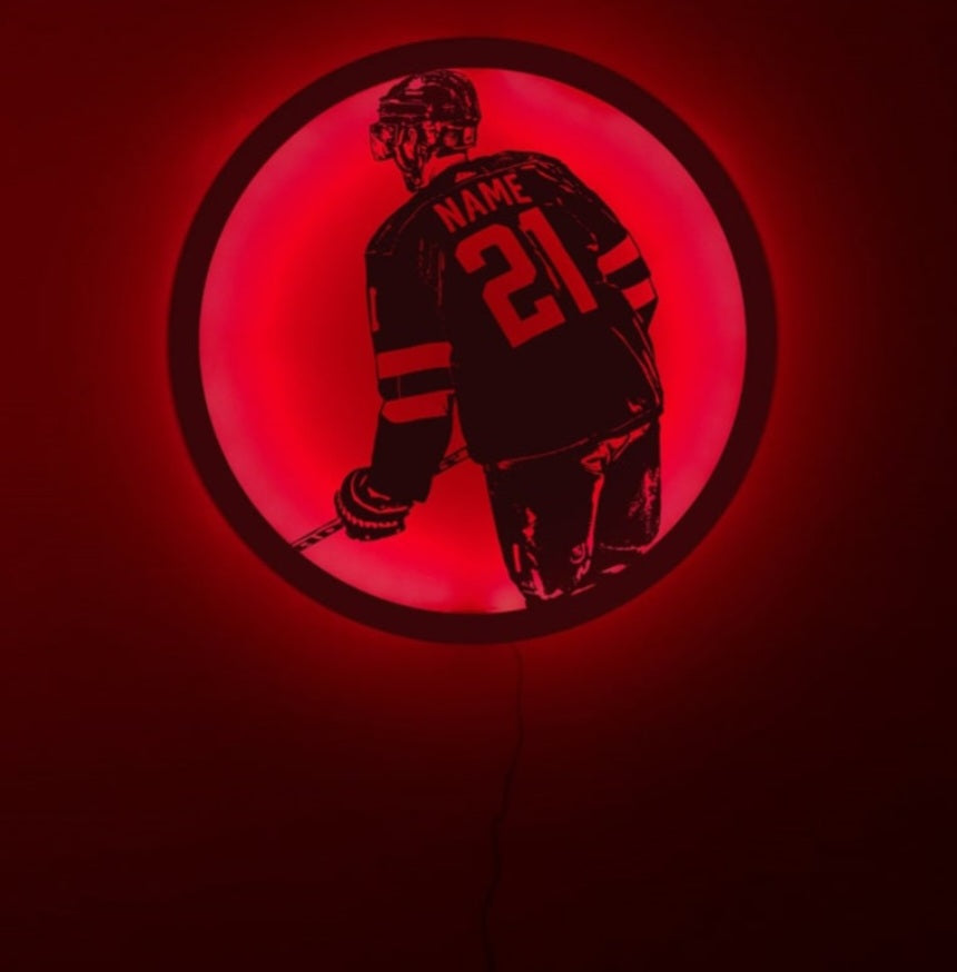 Personalisierte Metall Lampe Eishockey Spieler