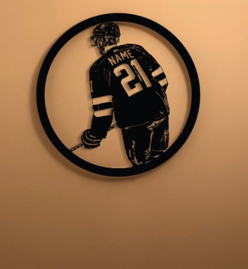 Personalisierte Metall Lampe Eishockey Spieler