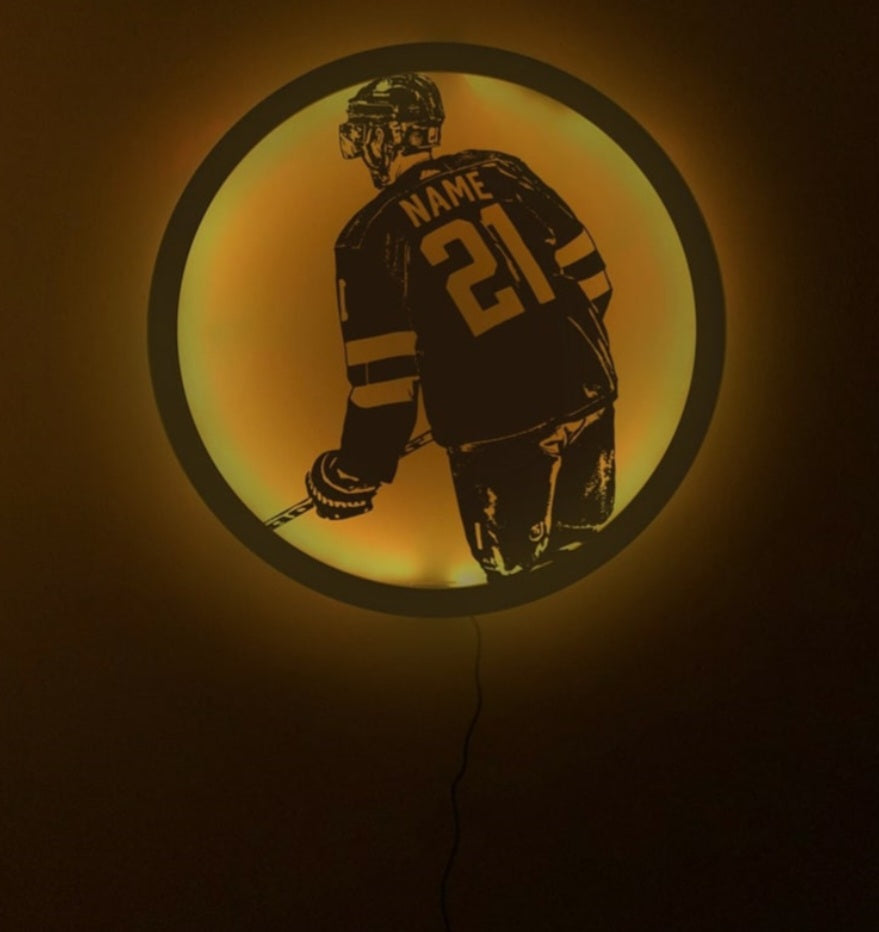 Personalisierte Metall Lampe Eishockey Spieler