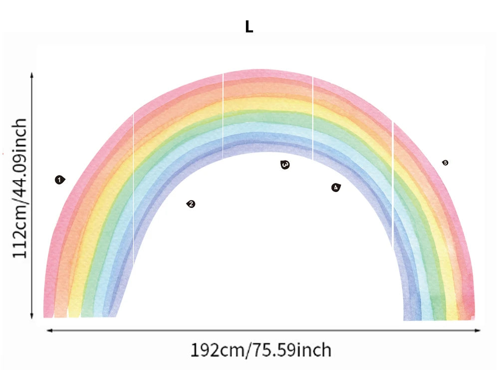 Grosser Regenbogen Aquarell Wandtattoo