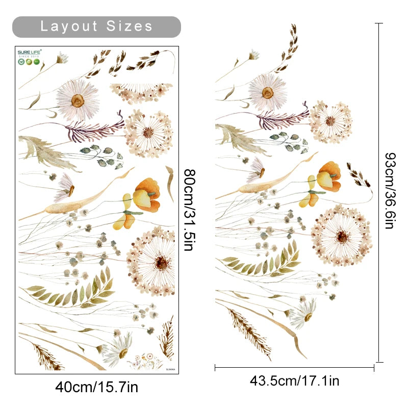 Pflanzen und Blumenwiese Wandtattoo