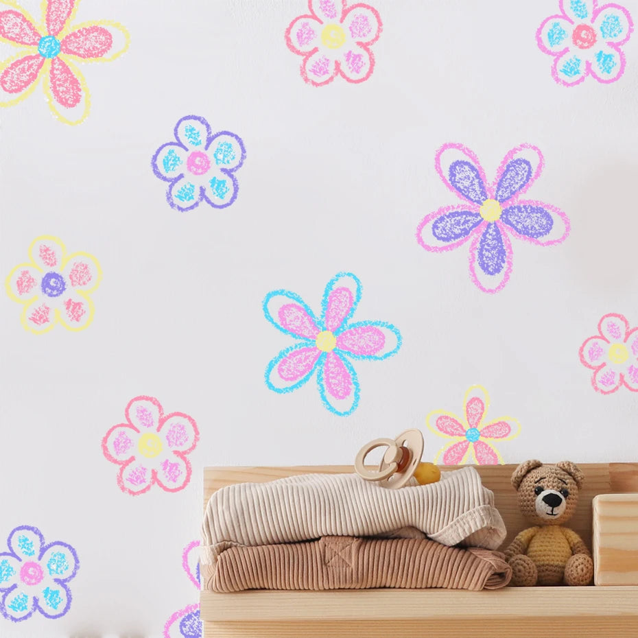 Bunte Gänseblümchen Wandtattoo
