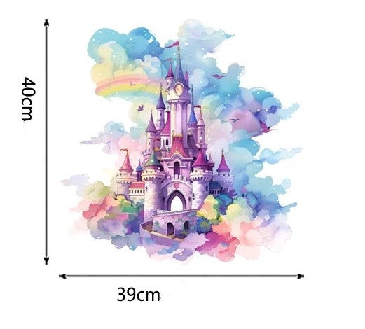 Buntes Traum Schloss Wandtattoo