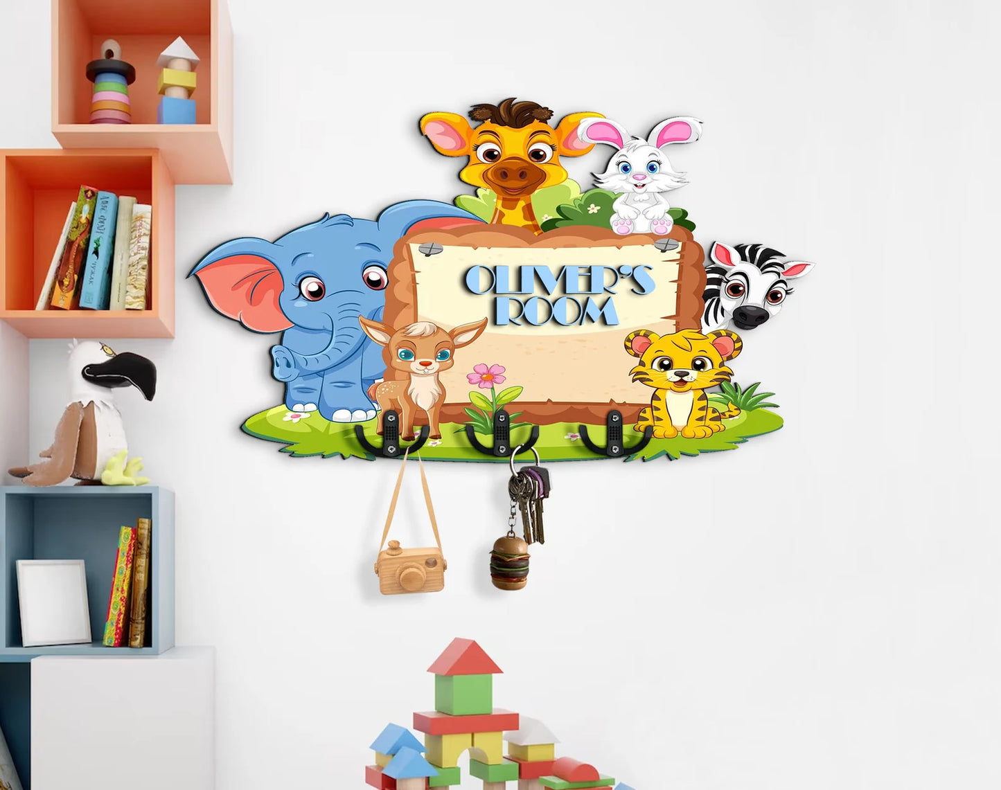 Holzschild süsse Tiere Kinderzimmer