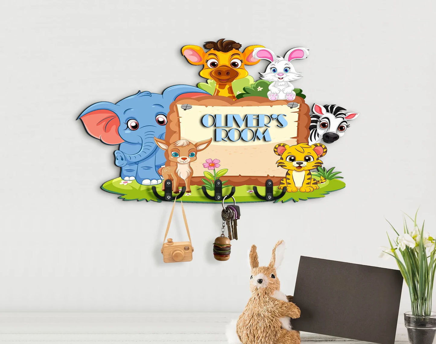 Holzschild süsse Tiere Kinderzimmer