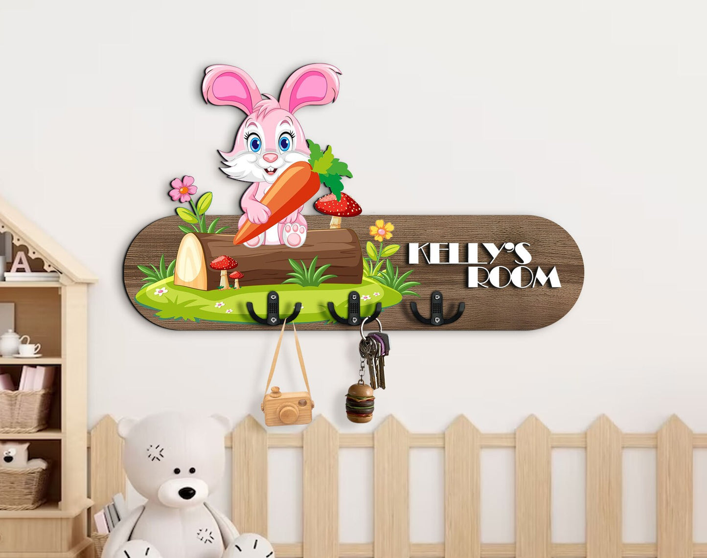 Holzschild süsser Hase