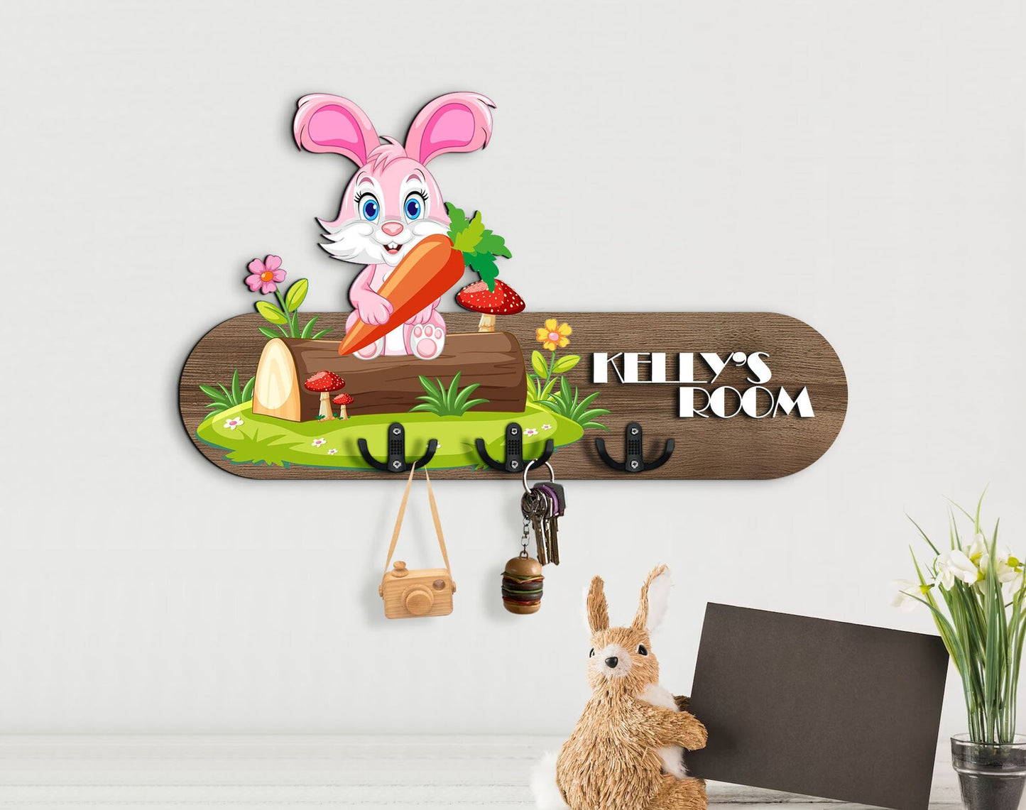 Holzschild süsser Hase