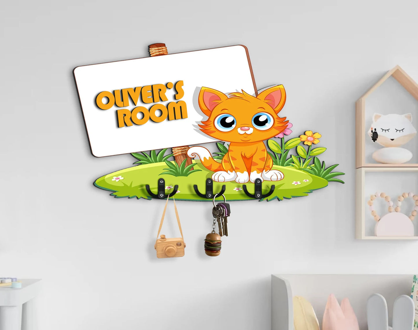 Holzschild süsse Katze