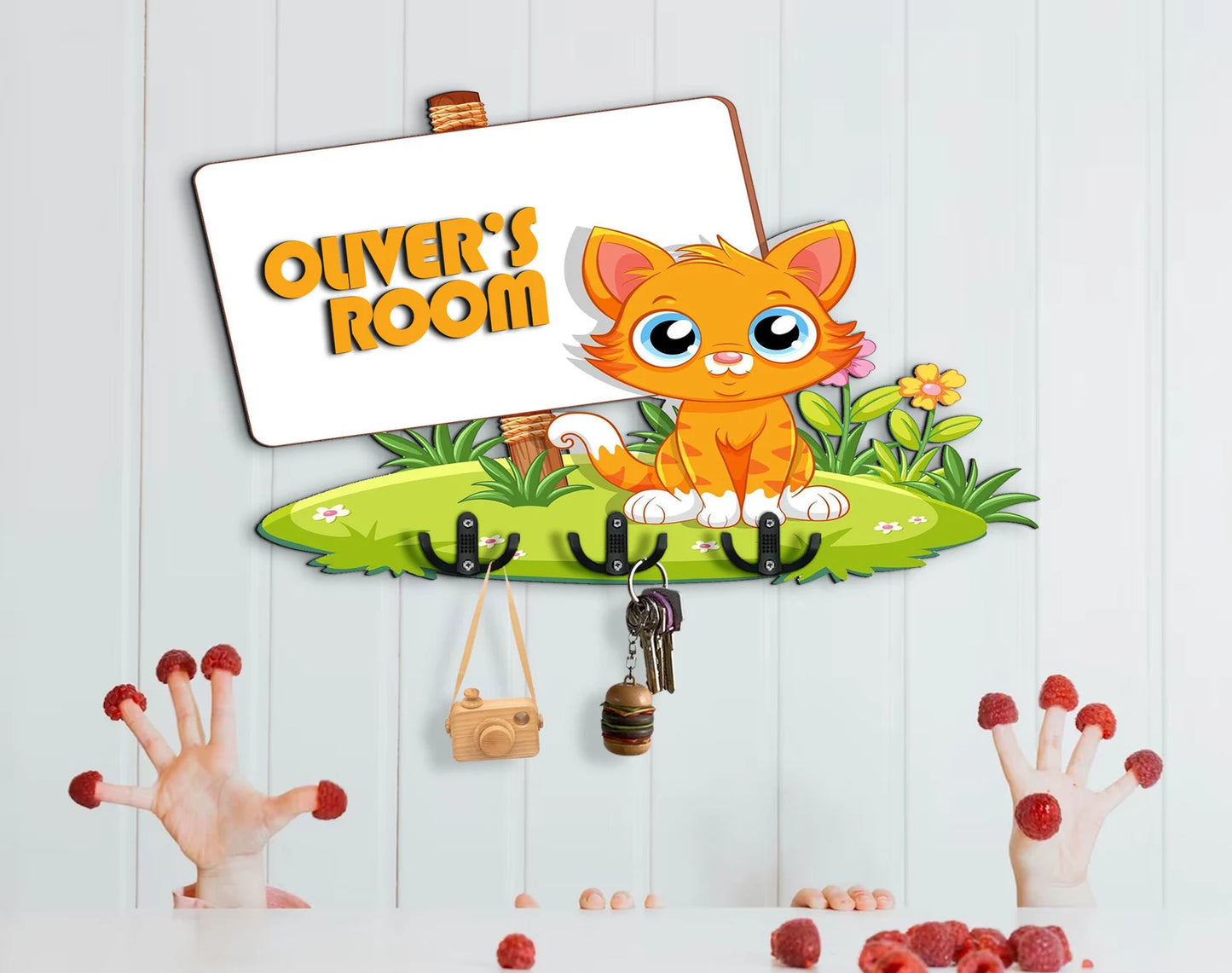 Holzschild süsse Katze