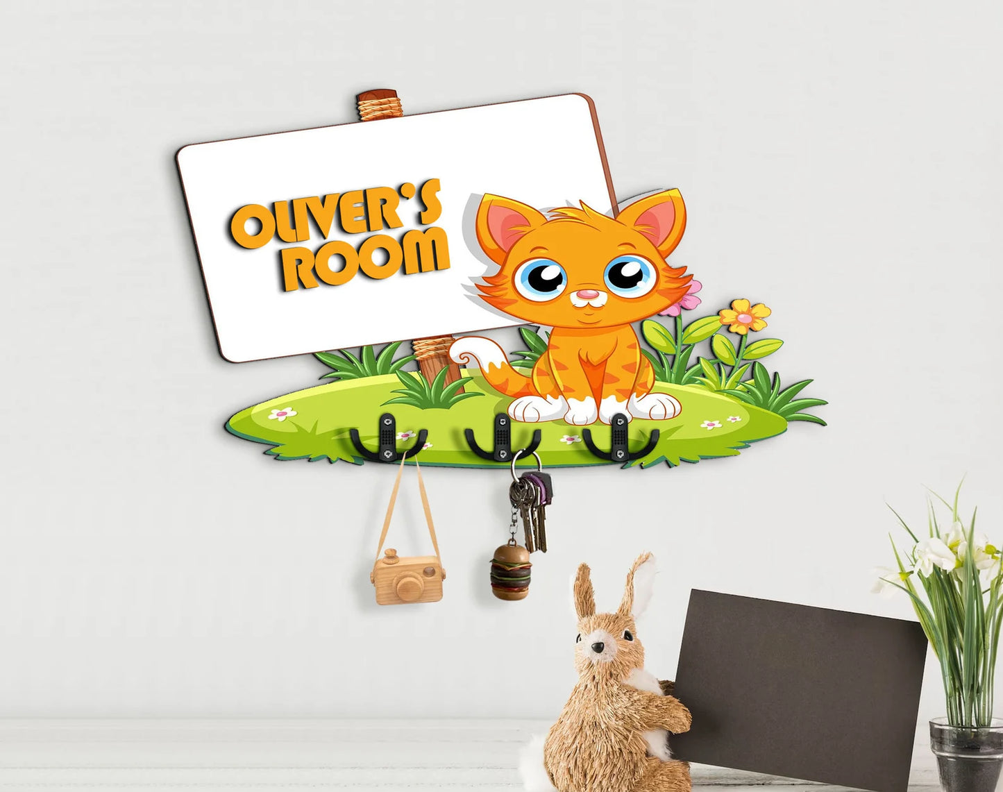 Holzschild süsse Katze