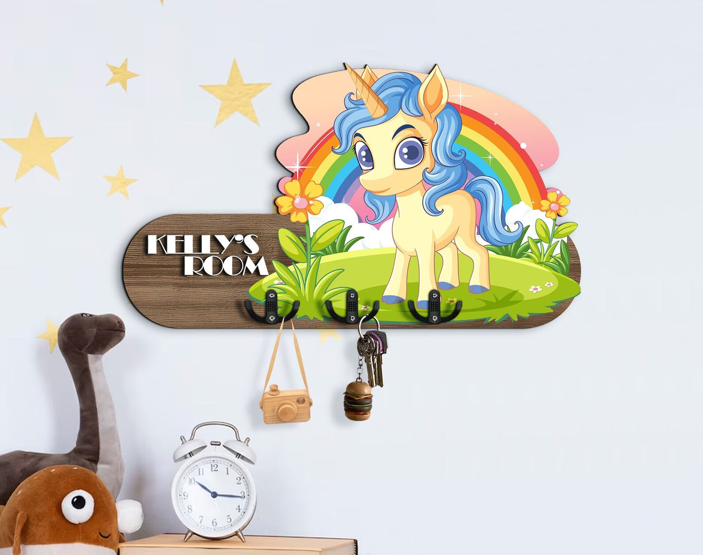 Holzschild Einhorn auf der Wiese