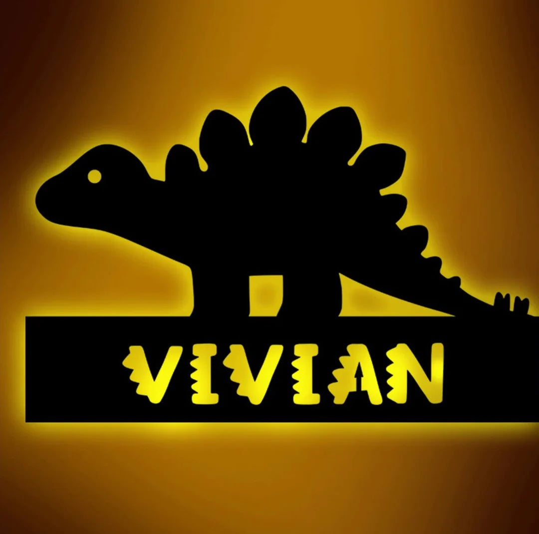 Personalisierbare Lampe Stegosaurus