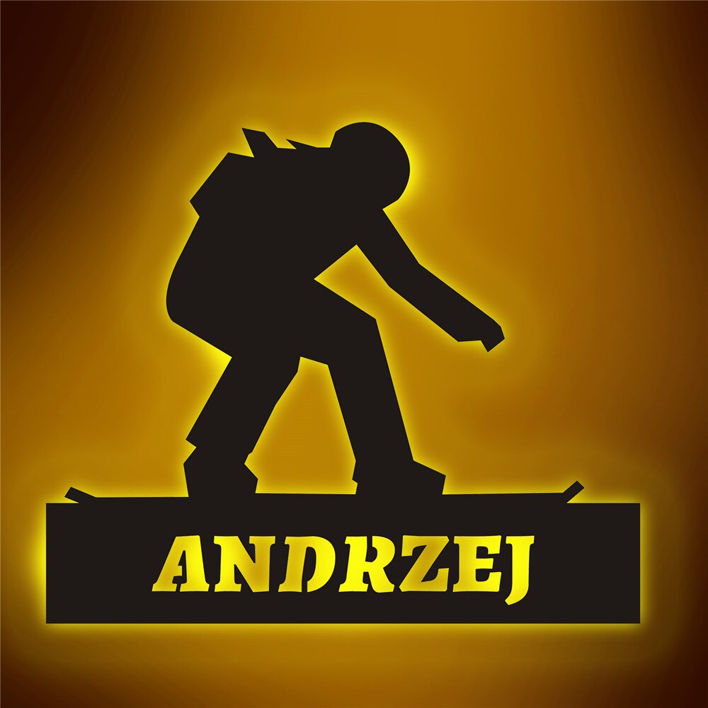 Personalisierte Lampe Snowboard