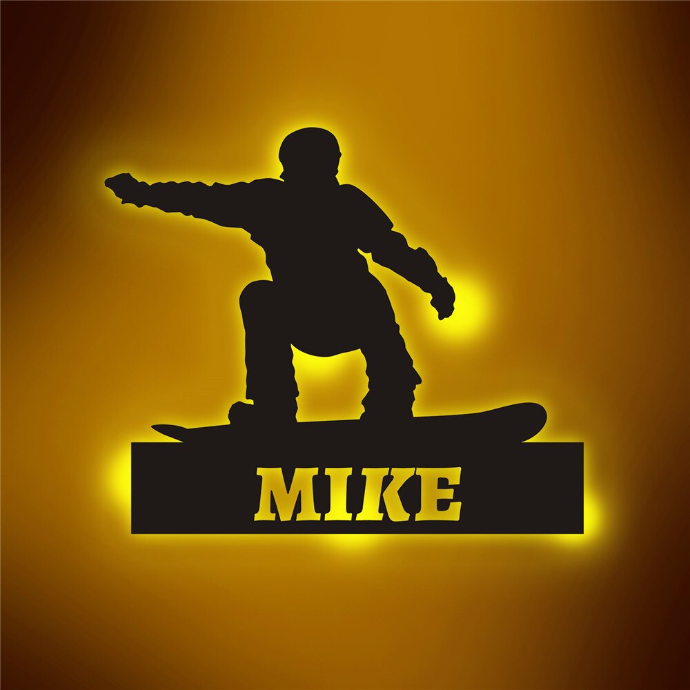 Personalisierte Lampe Snowboard